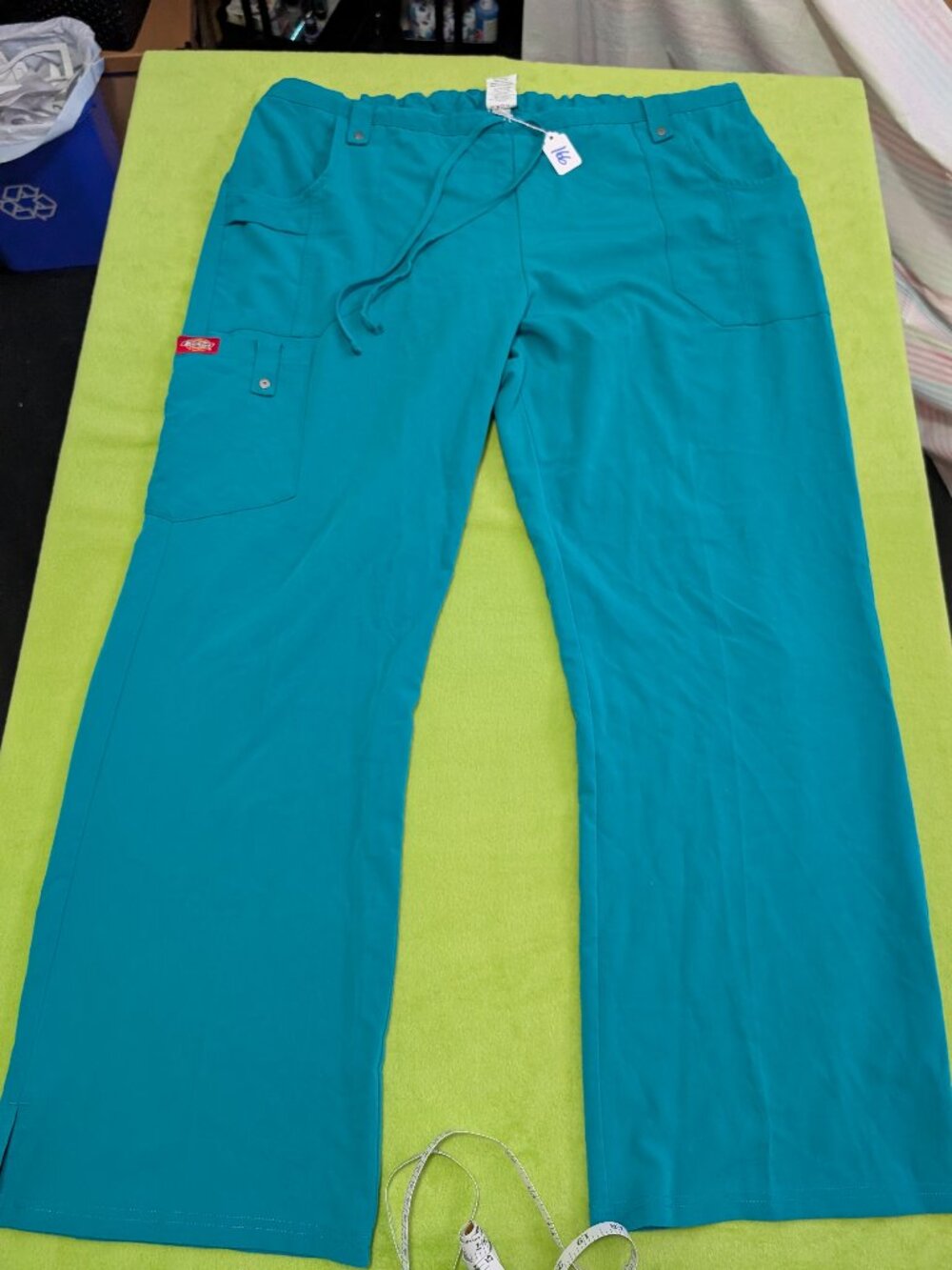Dickies EDS Essentials Women's Teal Scrub Pants XL Stretch Drawstring Cargo